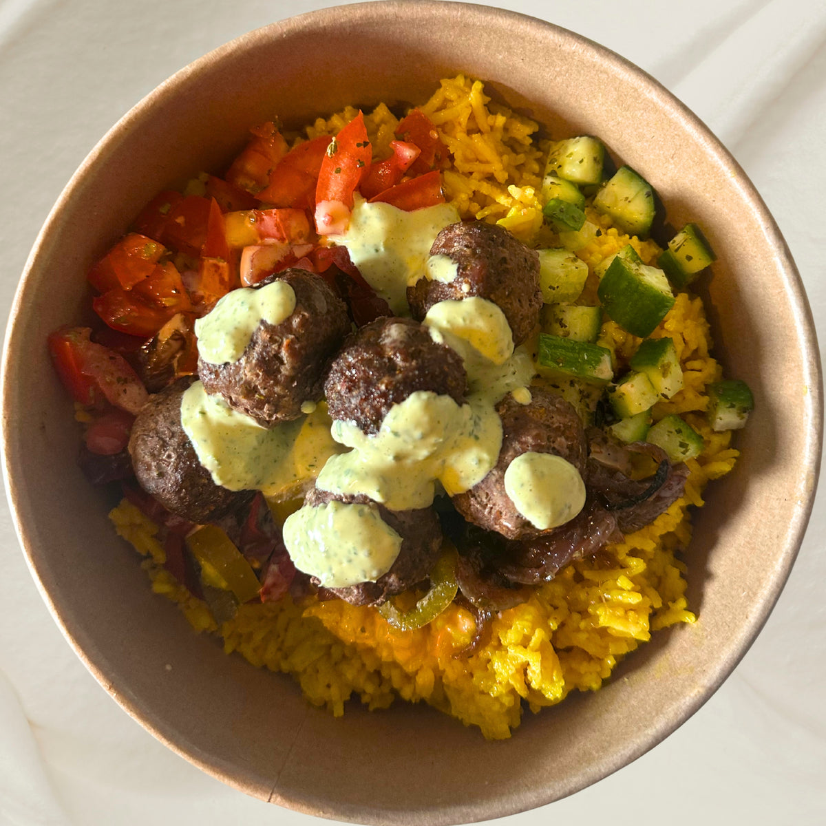 Boulette de kefta de boeuf & riz curcuma